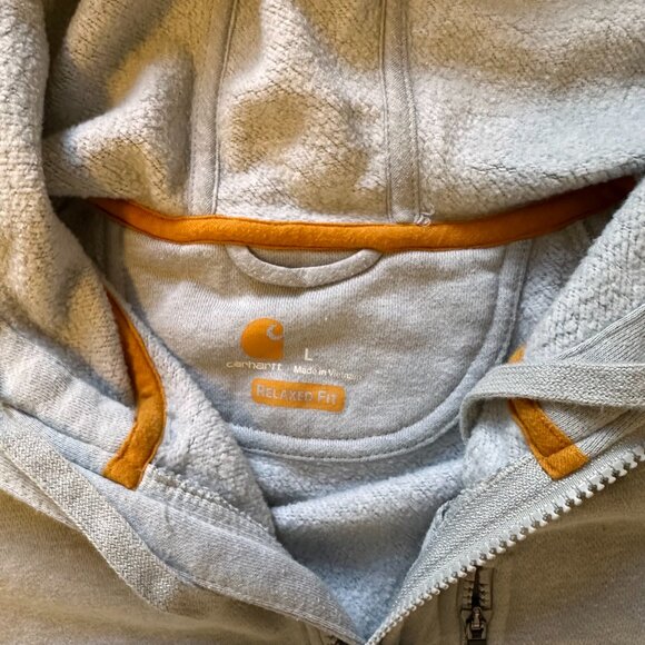 Carhartt Hoodie Sweatshirt Mens Large Force Light Gray Long Sleeve Sweater - Picture 3 of 7
